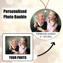 Load image into Gallery viewer, Personalised Memorial Bauble - Remembering Family at Christmas