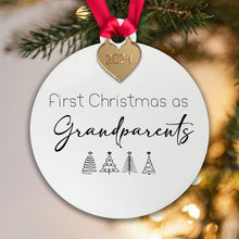 Load image into Gallery viewer, Personalised First Christmas as Grandparents Tree Decoration Bauble | Acrylic | Gift Boxed