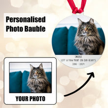 Load image into Gallery viewer, Personalised Memorial 'Left a Paw Print' Bauble - Acrylic Photo