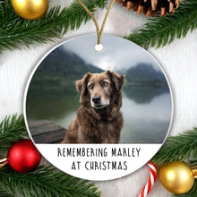 Load image into Gallery viewer, Personalised Pet Memorial Bauble - Remembering Cat Dog at Christmas