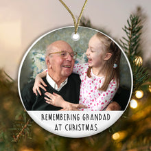 Load image into Gallery viewer, Personalised Memorial Bauble - Remembering Family at Christmas