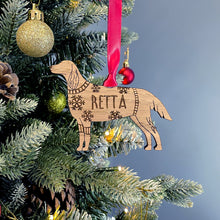 Load image into Gallery viewer, Personalised Red Setter Bauble Jumper Dog Bauble - Oak Veneer Wood - Add any name