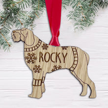 Load image into Gallery viewer, Personalised Italian Spinone Bauble Jumper Dog Bauble - Oak Veneer Wood - Add any name