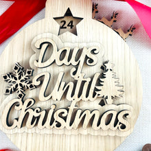 Load image into Gallery viewer, Christmas Countdown Days until Christmas - Rotating Bauble Wall Decoration