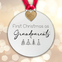 Load image into Gallery viewer, Personalised First Christmas as Grandparents Tree Decoration Bauble | Acrylic | Gift Boxed