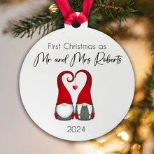 Load image into Gallery viewer, Personalised First Christmas as Mr & Mrs Bauble - Add your last name and the year