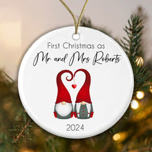 Load image into Gallery viewer, Personalised First Christmas as Mr & Mrs Bauble - Add your last name and the year
