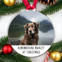 Load image into Gallery viewer, Personalised Pet Memorial Bauble - Remembering Cat Dog at Christmas