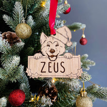 Load image into Gallery viewer, Personalised Akita Dog Bauble - Peeking Design