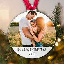 Load image into Gallery viewer, Personalised Our First Christmas Bauble - Acrylic Photo