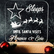 Load image into Gallery viewer, Personalised ?? Sleeps Until Christmas Light Box Christmas Lamp - Warm White - Add your names!