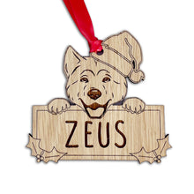 Load image into Gallery viewer, Personalised Akita Dog Bauble - Peeking Design