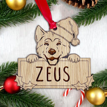Load image into Gallery viewer, Personalised Akita Dog Bauble - Peeking Design
