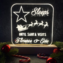 Load image into Gallery viewer, Personalised ?? Sleeps Until Christmas Light Box Christmas Lamp - Warm White - Add your names!