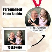 Load image into Gallery viewer, Personalised Memorial Bauble - Remembering Family at Christmas