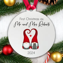 Load image into Gallery viewer, Personalised First Christmas as Mr & Mrs Bauble - Add your last name and the year