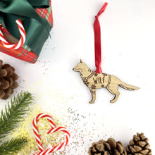 Load image into Gallery viewer, Personalised German Shepherd Bauble Jumper Dog Bauble - Oak Veneer Wood - Add any name