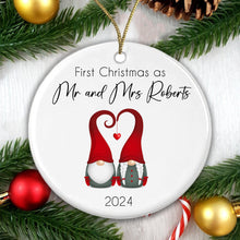 Load image into Gallery viewer, Personalised First Christmas as Mr & Mrs Bauble - Add your last name and the year