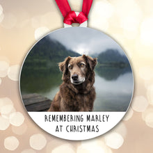 Load image into Gallery viewer, Personalised Pet Memorial Bauble - Remembering Cat Dog at Christmas