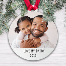 Load image into Gallery viewer, Personalised I Love My Mummy/Daddy Bauble - Acrylic Photo