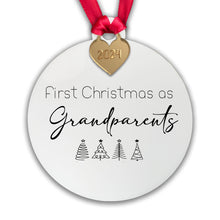 Load image into Gallery viewer, Personalised First Christmas as Grandparents Tree Decoration Bauble | Acrylic | Gift Boxed