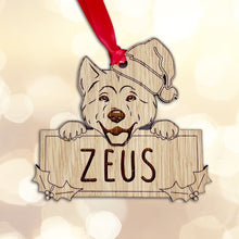 Load image into Gallery viewer, Personalised Akita Dog Bauble - Peeking Design