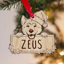 Load image into Gallery viewer, Personalised Akita Dog Bauble - Peeking Design