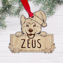 Load image into Gallery viewer, Personalised Akita Dog Bauble - Peeking Design