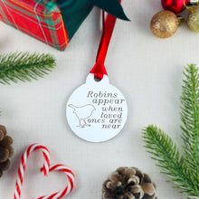 Load image into Gallery viewer, Robin's Appear When Loved Ones are Near - Wooden Bauble
