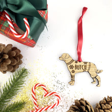 Load image into Gallery viewer, Personalised Rottweiler Bauble Jumper Dog Bauble - Oak Veneer Wood - Add any name