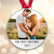 Load image into Gallery viewer, Personalised Our First Christmas Bauble - Acrylic Photo