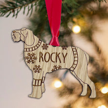 Load image into Gallery viewer, Personalised Italian Spinone Bauble Jumper Dog Bauble - Oak Veneer Wood - Add any name