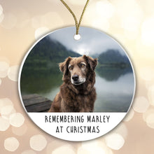 Load image into Gallery viewer, Personalised Pet Memorial Bauble - Remembering Cat Dog at Christmas