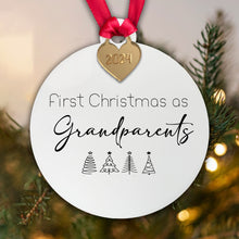 Load image into Gallery viewer, Personalised First Christmas as Grandparents Tree Decoration Bauble | Acrylic