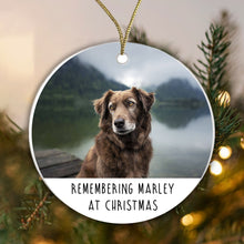 Load image into Gallery viewer, Personalised Pet Memorial Bauble - Remembering Cat Dog at Christmas