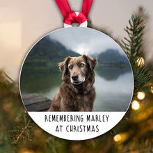 Load image into Gallery viewer, Personalised Pet Memorial Bauble - Remembering Cat Dog at Christmas