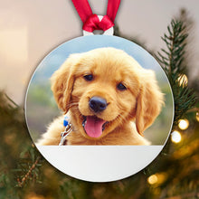 Load image into Gallery viewer, Personalised Dog Photo Bauble Tree Decoration