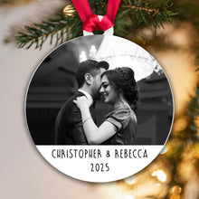 Load image into Gallery viewer, Personalised Couple Photo Bauble - Add a photo, names and year!