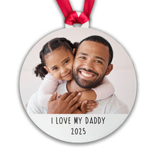 Load image into Gallery viewer, Personalised I Love My Mummy/Daddy Bauble - Acrylic Photo