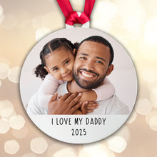 Load image into Gallery viewer, Personalised I Love My Mummy/Daddy Bauble - Acrylic Photo - With Gift Box