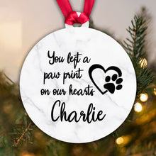 Load image into Gallery viewer, You Left a Paw Print on our Hearts Bauble - Acrylic