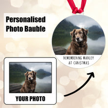 Load image into Gallery viewer, Personalised Pet Memorial Bauble - Remembering Cat Dog at Christmas