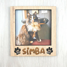 Load image into Gallery viewer, Personalised Pet Polaroid Magnet - Sustainable Oak Wood