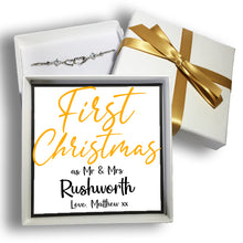 Load image into Gallery viewer, Personalised First Christmas as Mr & Mrs Bracelet Box