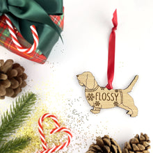 Load image into Gallery viewer, Personalised Petit Basset Griffon Vendeen Bauble Jumper Dog Bauble - Oak Veneer Wood - Add any name
