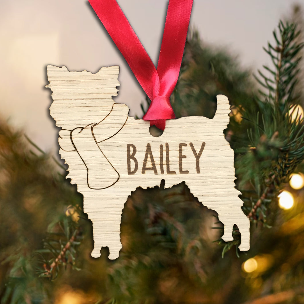 Personalised Dog Christmas Tree Decoration: Affenpinscher