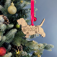 Load image into Gallery viewer, Personalised Petit Basset Griffon Vendeen Bauble Jumper Dog Bauble - Oak Veneer Wood - Add any name
