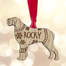 Load image into Gallery viewer, Personalised Italian Spinone Bauble Jumper Dog Bauble - Oak Veneer Wood - Add any name
