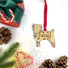 Load image into Gallery viewer, Personalised Affenpinscher  Bauble Jumper Dog Bauble - Oak Veneer Wood - Add any name

