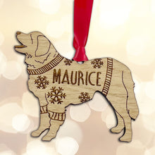 Load image into Gallery viewer, Personalised Leonberger Bauble Jumper Dog Bauble - Oak Veneer Wood - Add any name
